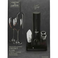 Fabrique de Styles Accessoires Vin Et Cocktails>Coffret vin 5 accessoires Noir