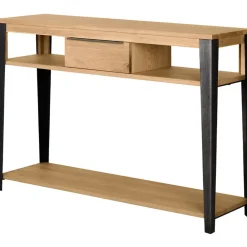 Fabrique de Styles Consoles>Console 1 tiroir en chêne massif - Manny Naturel