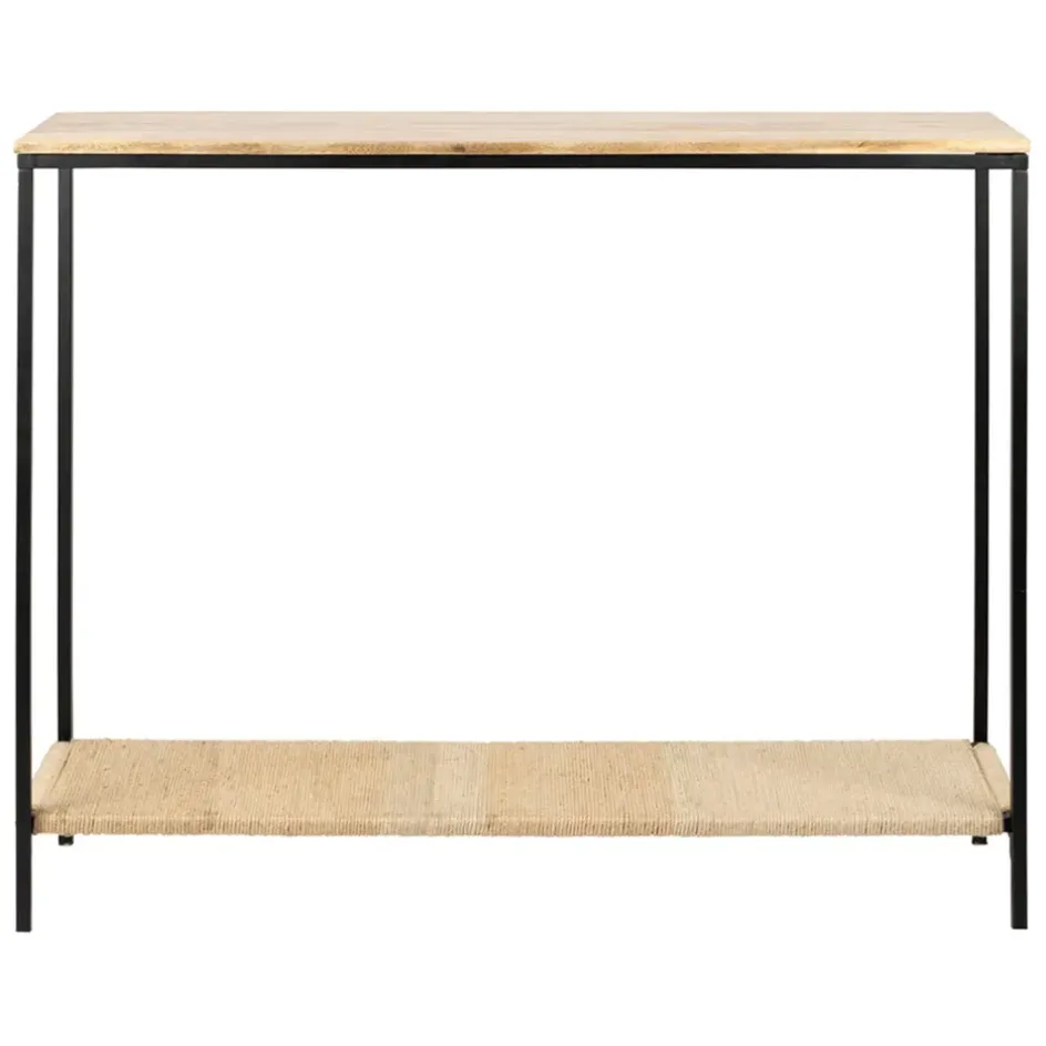 Fabrique de Styles Consoles>Console en manguier et fer noir 100x35xh80cm - Maderia Naturel, Noir