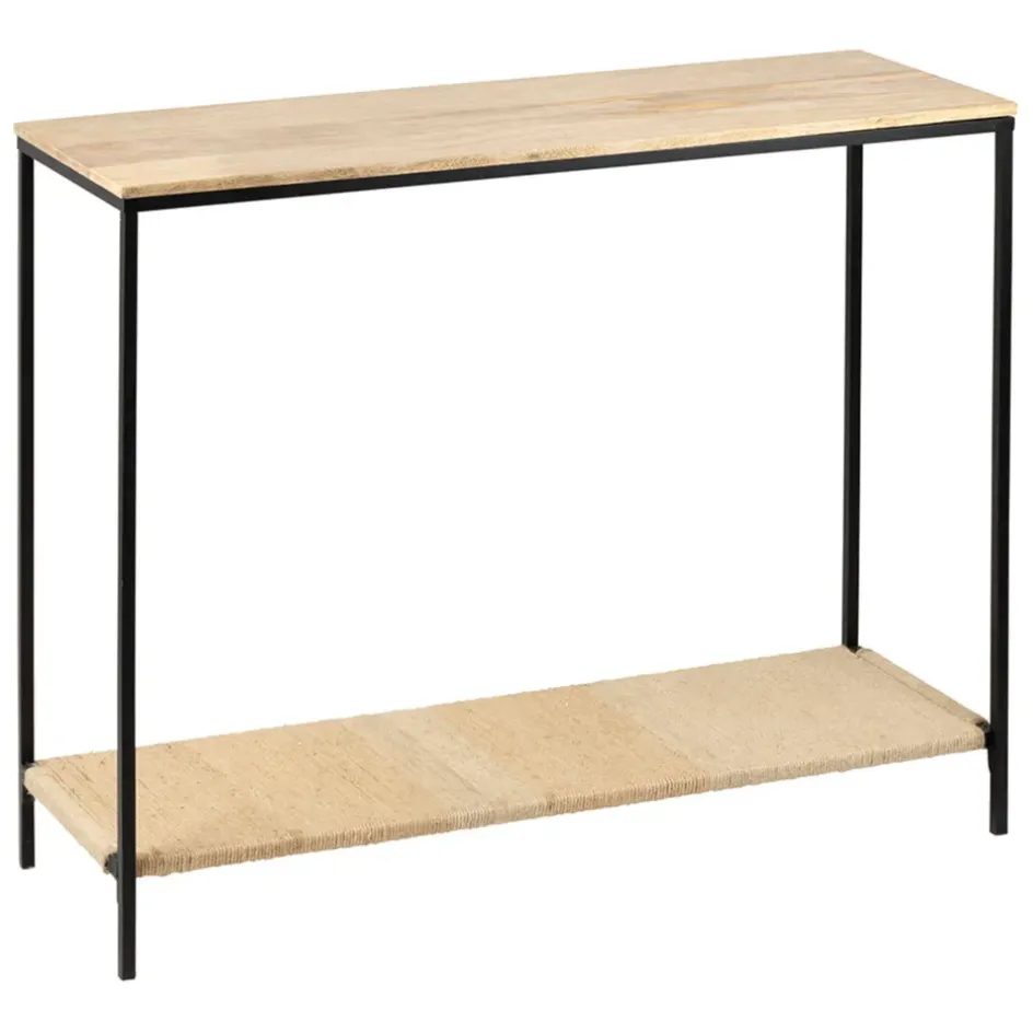 Fabrique de Styles Consoles>Console en manguier et fer noir 100x35xh80cm - Maderia Naturel, Noir