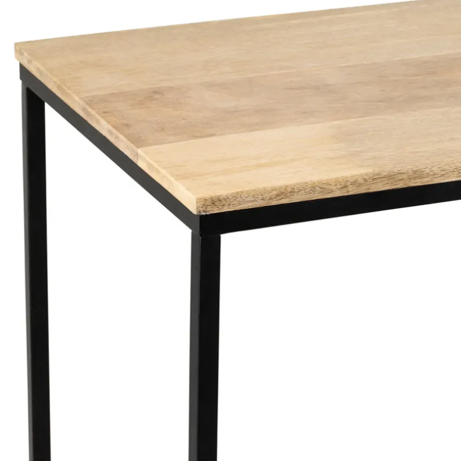 Fabrique de Styles Consoles>Console en manguier et fer noir 100x35xh80cm - Maderia Naturel, Noir
