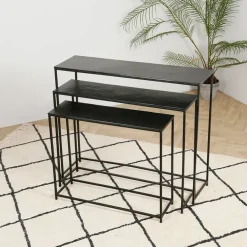 Fabrique de Styles Consoles>Console gigogne (x3) en fer - Felia Noir