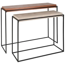 Fabrique de Styles Consoles>Console gigogne (x2) en fer et beige - Ario Terracotta