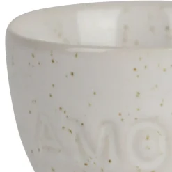 Fabrique de Styles Accessoires De Table>Coquetier amour en grès écru moucheté Ecru