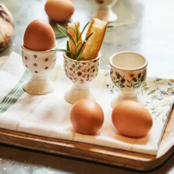 Fabrique de Styles Accessoires De Table>Coquetier en faïence fleur - Collection Multicolore