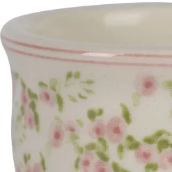 Fabrique de Styles Accessoires De Table>Coquetier en faïence rose et vert d5 - Rose Rose, Vert