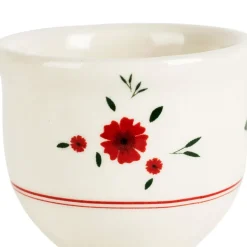 Fabrique de Styles Accessoires De Table>Coquetier en faience - Paquerette Rouge