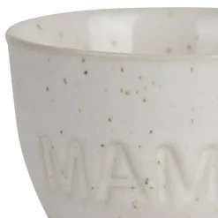 Fabrique de Styles Accessoires De Table>Coquetier maman en grès écru moucheté Ecru