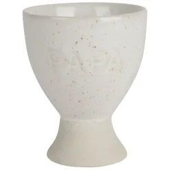 Fabrique de Styles Accessoires De Table>Coquetier papa en grès écru moucheté Ecru