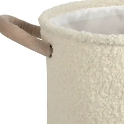 Fabrique de Styles Déco>Corbeille en tissu écru h41cm - Bohème Ecru