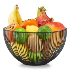 Fabrique de Styles Petits Rangements>Corbeille fruit métal d25cm Noir