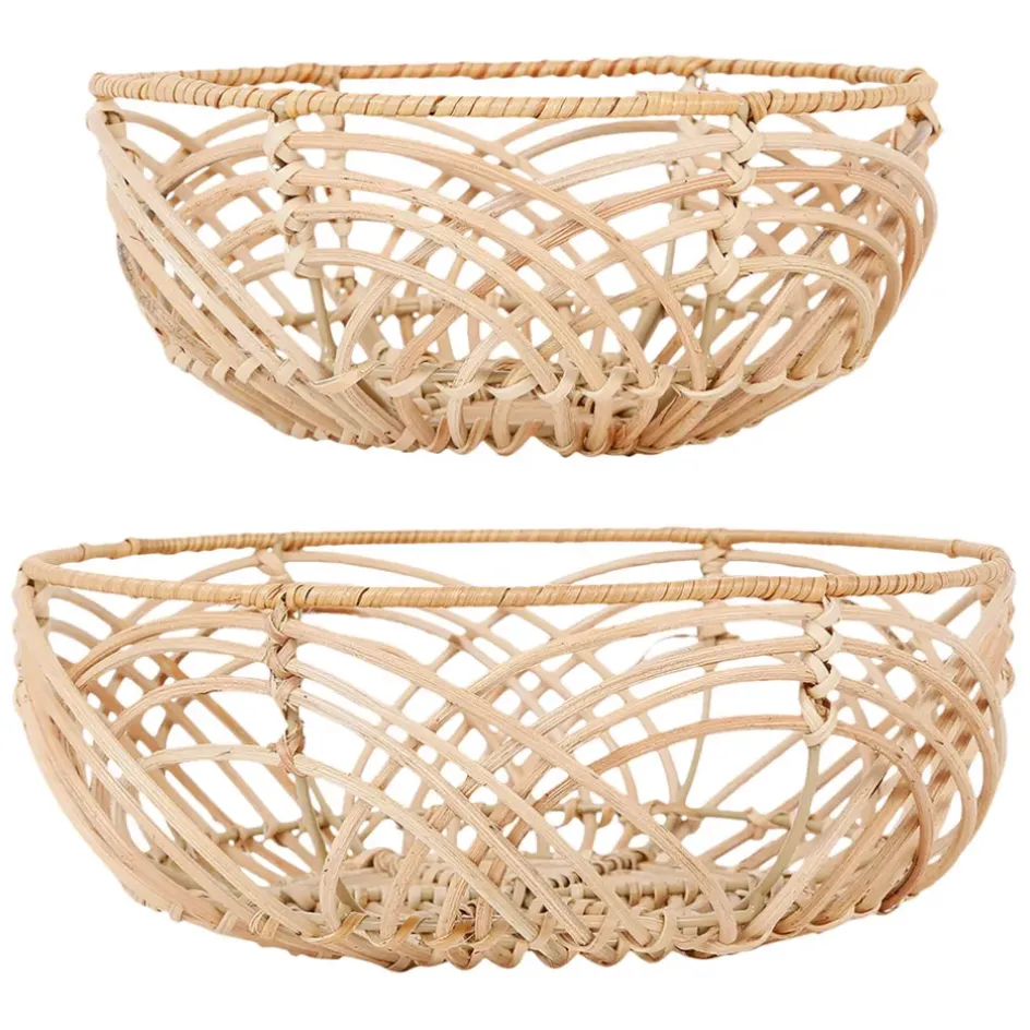 Fabrique de Styles Paniers Et Corbeilles>Corbeille (lot de 2 ) element en rotin Naturel