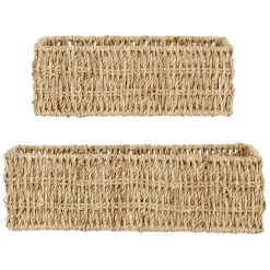 Fabrique de Styles Paniers Et Corbeilles>Corbeilles x2 rectangulaire en jonc de mer - borneo Naturel