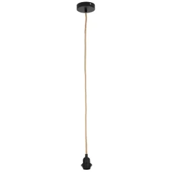 Fabrique de Styles Ampoules Et Cordons Électriques>Cordon électrique en tissu naturel et noir pour suspension 80cm Naturel, Noir