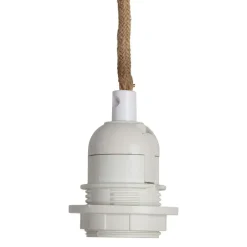 Fabrique de Styles Ampoules Et Cordons Électriques>Cordon électrique en tissu naturel et blanc pour suspension 80cm Naturel, Blanc