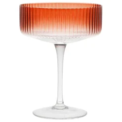 Fabrique de Styles Verres À Alcool>Coupe champagne striée en verre - Funny Terracotta