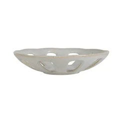 Fabrique de Styles Plats Et Saladiers>Coupe en grès moucheté d23cm - Organic Blanc