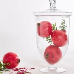 Fabrique de Styles Bonbonnières, Cloches Et Coupes>Coupe sur pied en verre avec couvercle d21cm - Eloise