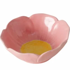 Fabrique de Styles Bols Et Coupelles>Coupelle Fleur en grès rose pâle et jaune d13cm - Elisa Multicolore
