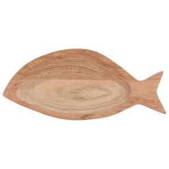 Fabrique de Styles Petits Objets Déco>Coupelle poisson en acacia 25x11cm - Dalbert Naturel