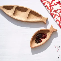 Fabrique de Styles Petits Objets Déco>Coupelle poisson en acacia 25x11cm - Dalbert Naturel