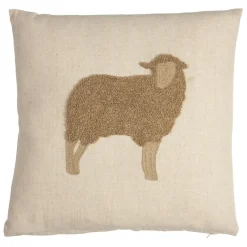 Fabrique de Styles Coussins Et Housses>Coussin en coton naturel et brun 45x45cm - A la ferme Naturel, Brun