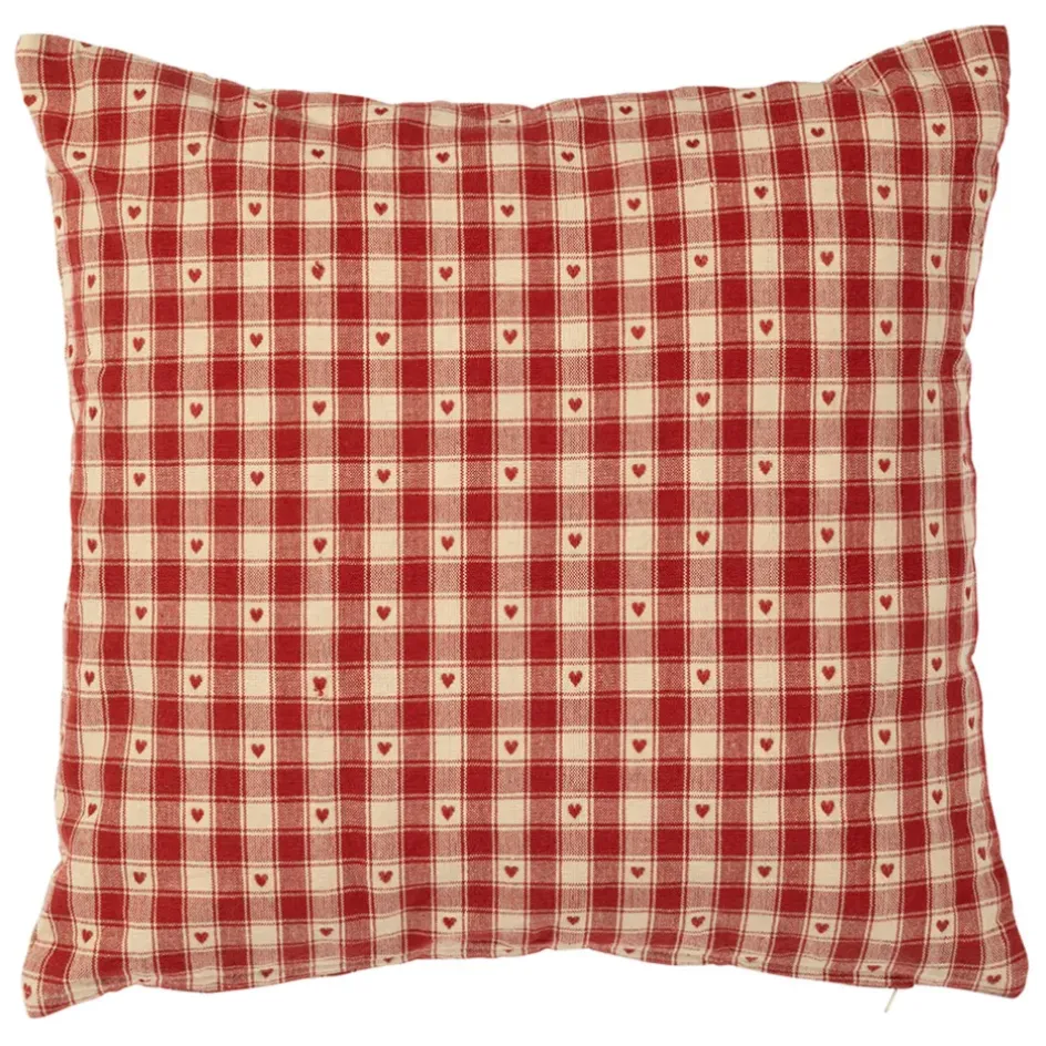 Fabrique de Styles Coussins Et Housses>Coussin en coton vichy 45x45cm - Campagne Rouge