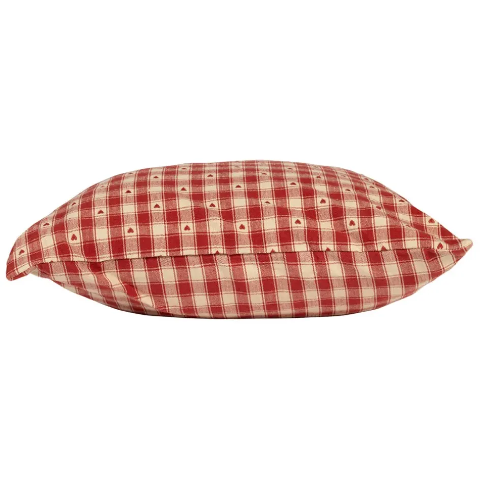 Fabrique de Styles Coussins Et Housses>Coussin en coton vichy 45x45cm - Campagne Rouge