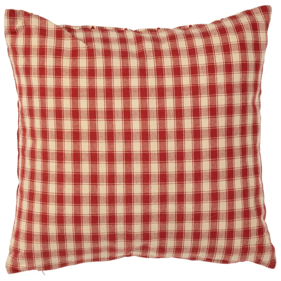 Fabrique de Styles Coussins Et Housses>Coussin en coton vichy 45x45cm - Campagne Rouge