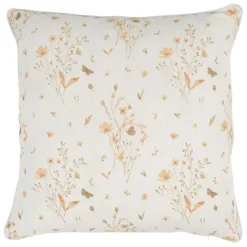 Fabrique de Styles Coussins Et Housses>Coussin en lin fleur des champs rose et blanc 45x45cm - Louise Rose, Blanc