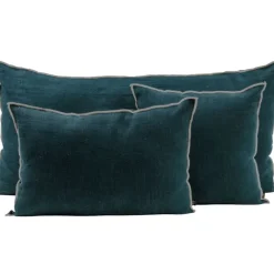 Fabrique de Styles Coussins Et Housses>Coussin en lin lavé 45x45cm - Chennai Bleu de prusse