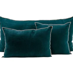 Fabrique de Styles Coussins Et Housses>Coussin en lin lavé 45x45cm - Chennai Bleu de prusse