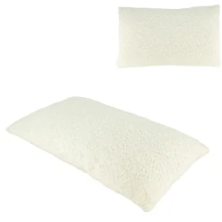 Fabrique de Styles Coussins Et Housses>Coussin en tissu bouclette cassé 50x30cm Blanc