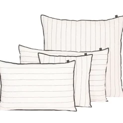 Fabrique de Styles Coussins Et Housses>Coussin rayé en lin et coton 45x45cm - Calvi II Blanc