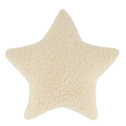 Fabrique de Styles Coussins Et Housses>Coussin étoile en tissu bouclette Crème