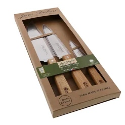 Fabrique de Styles Couteaux De Cuisine>Couteau de cuisine 3 pièces avec manche en chene - Tradition Naturel