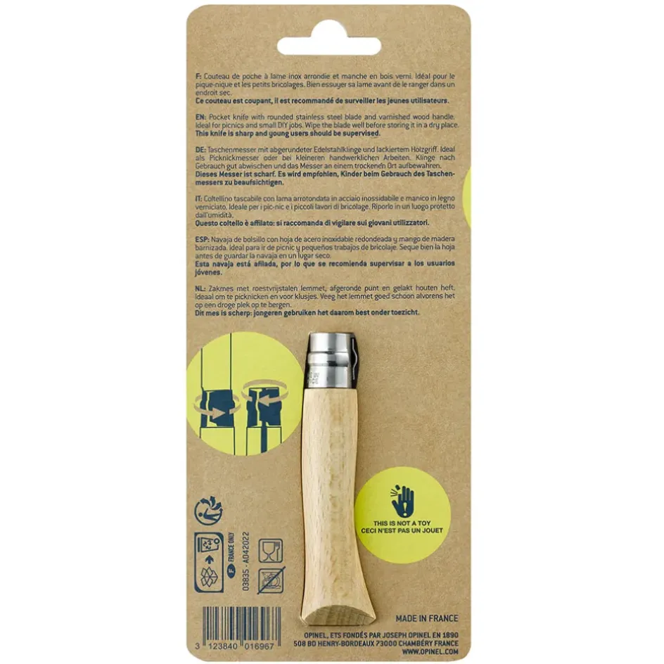 Fabrique de Styles Accessoires Repas>Couteau Mon premier Opinel en hêtre Naturel