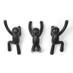 Fabrique de Styles Patères>Crochet mural bonhomme buddy Noir