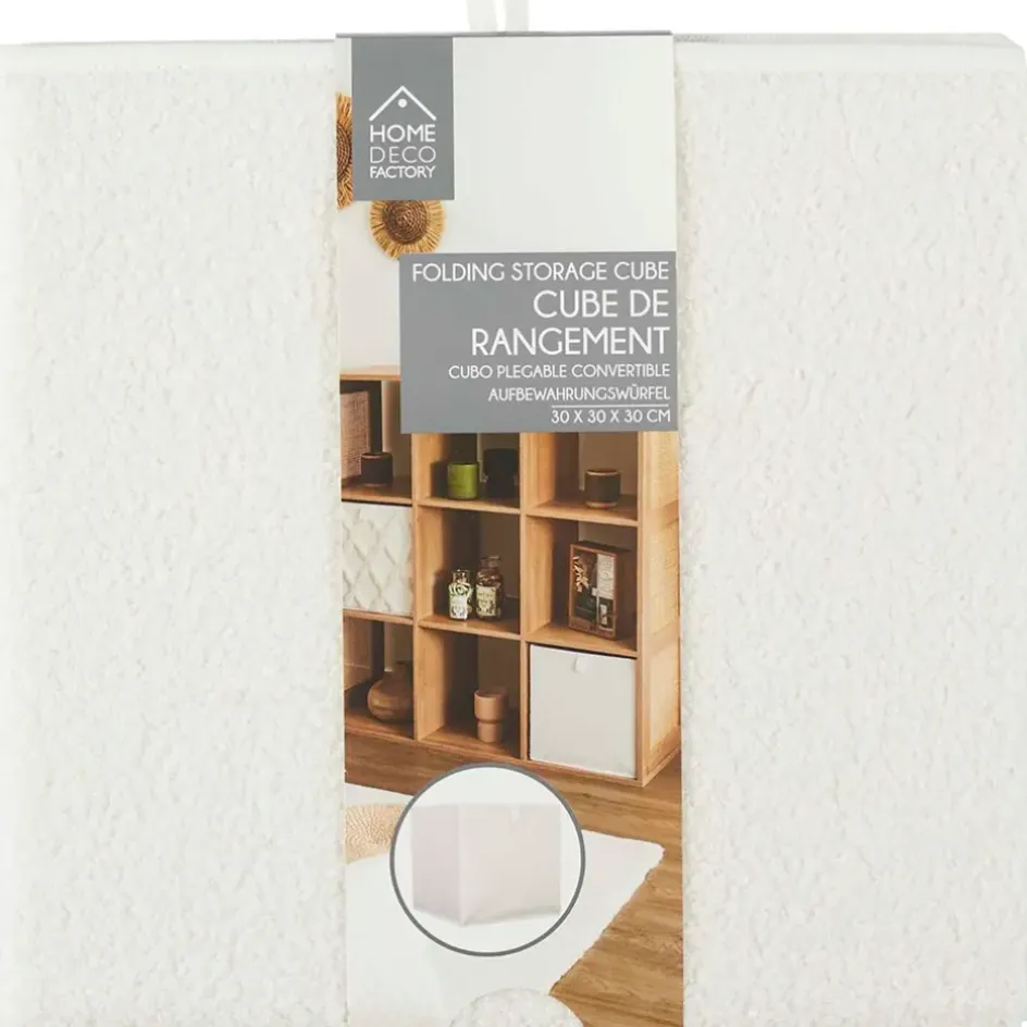 Fabrique de Styles Petits Rangements>Cube de rangement pliable bouclette 30xh30cm Beige