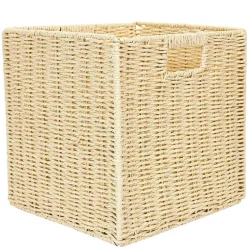 Fabrique de Styles Petits Rangements>Cube de rangement tresse pliable 30x30xh30cm Marron