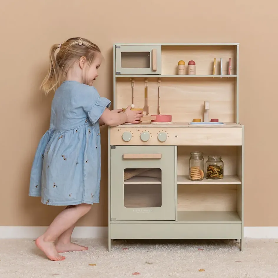 Fabrique de Styles Jouets>Cuisine pour enfant en bois Vert d'eau