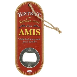 Fabrique de Styles Ustensibles De Cuisine>Décapsuleur de poche rouge et jaune - Bistrot Des Amis Rouge, Jaune