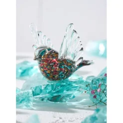 Fabrique de Styles Petits Objets Déco>Déco moineau en verre - Serin Multicolore