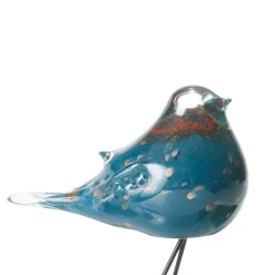 Fabrique de Styles Petits Objets Déco>Déco Moineau Serin blanc et bleu 13X8H15cm Bleu acier