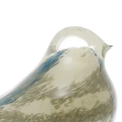 Fabrique de Styles Petits Objets Déco>Déco moineau serin ivoire et bleu en verre Ivoire, bleu