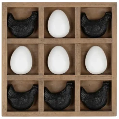 Fabrique de Styles Petits Objets Déco>Déco tic tac toe poule et œuf noir et blanc - Campagne Noir, Blanc