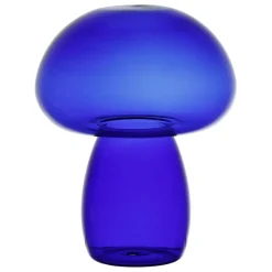 Fabrique de Styles Petits Objets Déco>Décoration champignon en verre H15,5cm - Dilacia Indigo