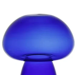 Fabrique de Styles Petits Objets Déco>Décoration champignon en verre H15,5cm - Dilacia Indigo