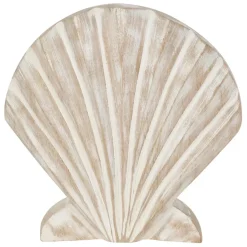 Fabrique de Styles Petits Objets Déco>Décoration coquille Saint-Jacques en manguier - Amarres Blanchi