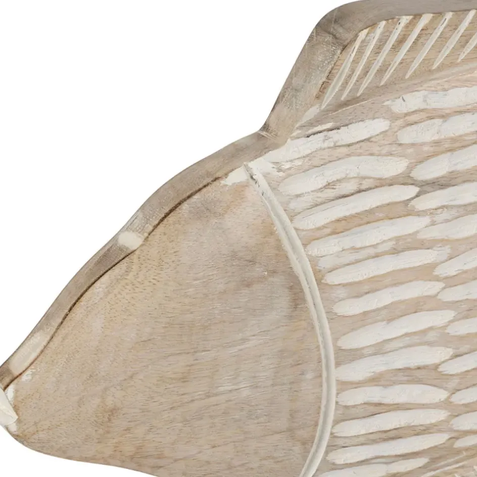 Fabrique de Styles Petits Objets Déco>Décoration poisson en manguier et fer - Amarres Blanchi